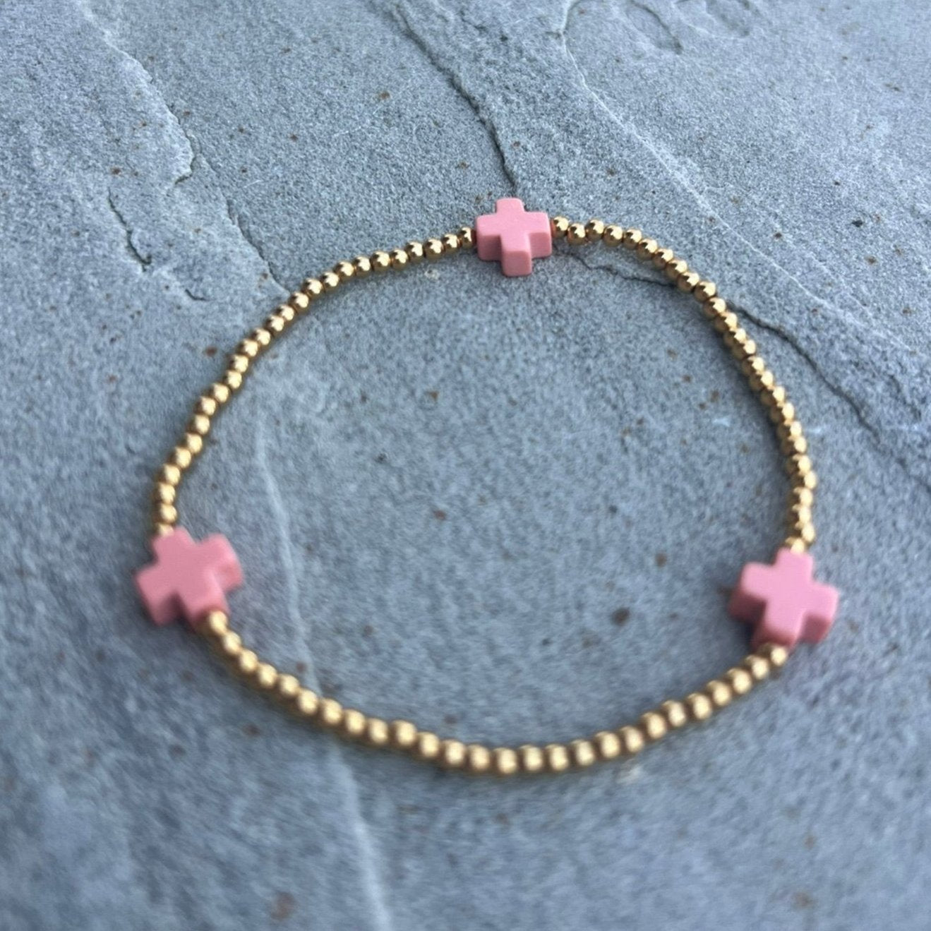 Pink Tri-Cross Bracelet