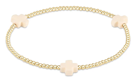 White Tri-Cross Bracelet