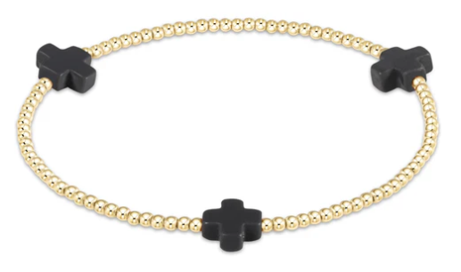 Black Tri-Cross Bracelet