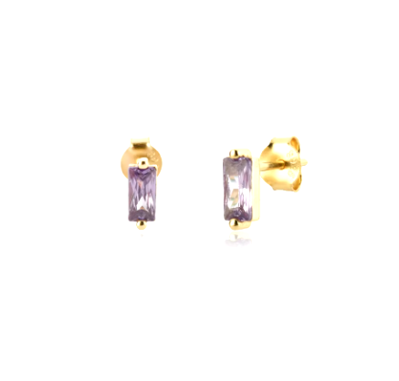 Lavender Baguette Studs