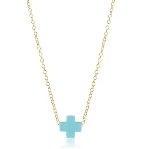 Cross Pendant Necklace in Turquoise