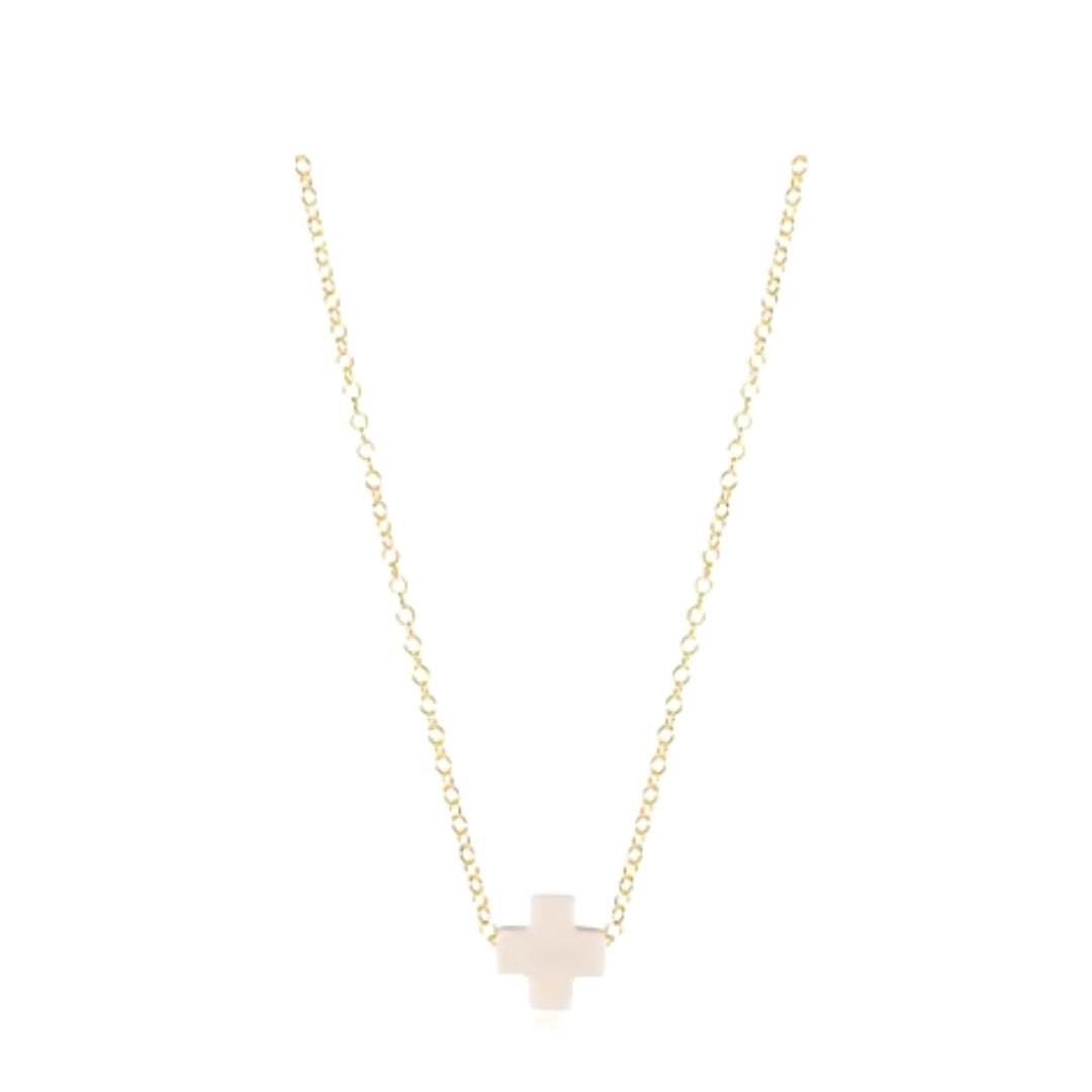 Cross Pendant Necklace in White