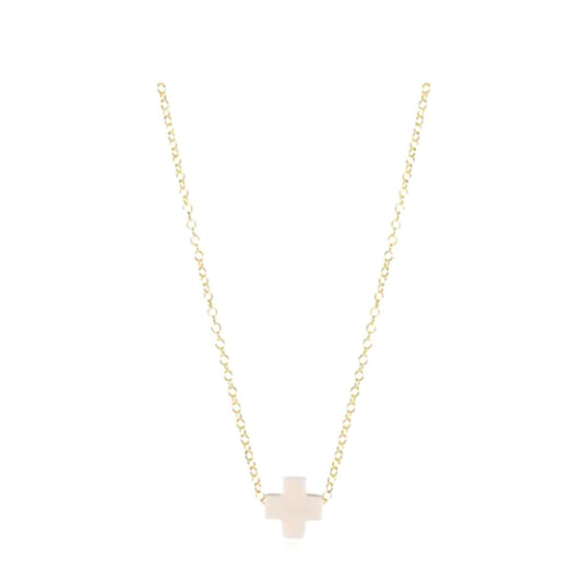 Cross Pendant Necklace in White